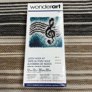 Wonderart Latch Hook Kit Treble Clef 12 x 12 Rug Wall Art Pillow Beginner Inter.